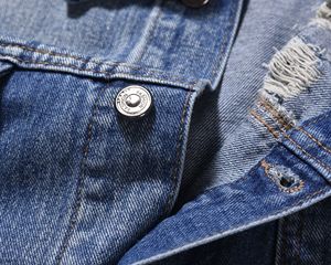 High Street Trendy Men's and Women's <b>Coats</b> Washed Blue <b>Denim</b> Jackets Unisex Washed <b>Denim</b> Jackets - Product Image 2
