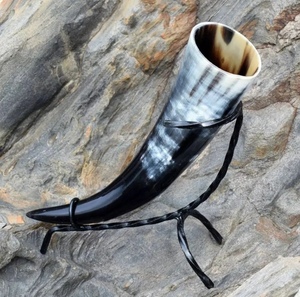 Corne de buffle polie à finition naturelle, corne de guerre viking, imperméable, pour cosplay et décoration intérieure - Product Image 3