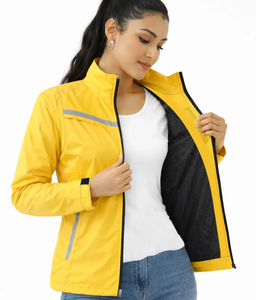 <b>Women</b> Winter Woven Hard Shell <b>Bomber</b> <b>Jacket</b> <b>Lightweight</b> Waterproof Windproof Zipper Closure Reflective Panel for Commuting - Product Image 5