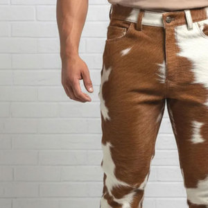 Pantalon en cuir de vachette pour homme, coupe slim, haute qualité, taille personnalisable, léger, respirant, pour l'hiver, sportswear, extérieur, décontracté - Product Image 5