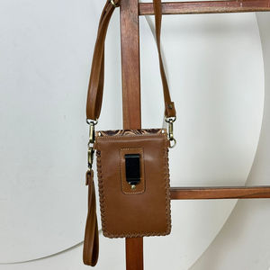 Bolso Bandolera de Cuero Vacuno Hecho a Mano Personalizado de Fábrica, Mini Bolso Cruzado para Teléfono Celular con Almacenamiento Plegable para Mujer, Bolso Bandolera de Cuero Genuino - Product Image 5