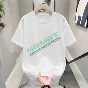 Nouveau T-shirt Homme Été 250g Coton Pur Vintage Motif Étoilé Respirant Anti-humidité Tendance Style Américain Ample - Product Image 5