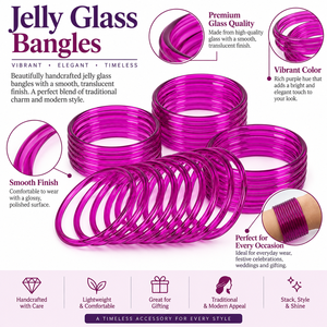 Bracelets en verre violet artisanal Conifer, translucides et vibrants, bijoux indiens unisexes pour superposition et occasions festives - Product Image 6