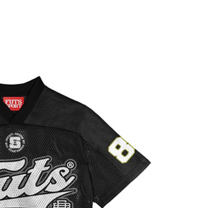 Men's <b>Black</b> Mesh <b>Crop</b> <b>Top</b> <b>Short</b> <b>Sleeve</b> Turtleneck Formal T-Shirt Front Logo Printed Breathable Regular Fit 100% Cotton - Product Image 3
