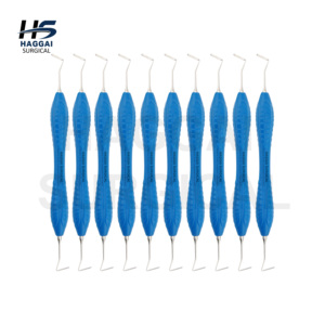 HAGGAI SURGICAL INTERNATIONAL Instrumento dental compuesto solo posterior de doble punta con mango de silicona gris oscuro antiadherente CE - Product Image 4