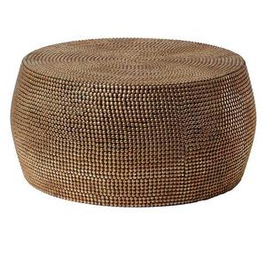 Mesa de Centro Vintage con Base Redonda de Metal Martillado, Acabado Antiguo de Latón de Alta Calidad para Hogar u Hoteles, Mesa de Centro Decorativa - Product Image 3