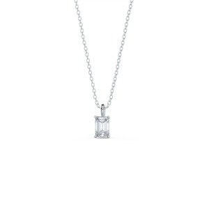 Collar con Colgante de Diamante Cultivado en Laboratorio con Corte Esmeralda de 1 Quilate, Plata de Ley, Joyería Minimalista para Novia o Aniversario, para Mujer - Product Image 1