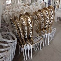 Fauteuils d'appoint contemporains sans accoudoirs avec dossier haut ovale pour salon, chaises VIP Diors dorées