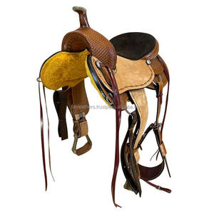 Selle d'équitation élégante en cuir original Western Barrel Riding Saddle Pleasure Trail All Around Selle de haute qualité - Product Image 3