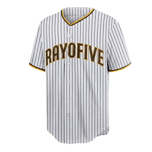 เสื้อเบสบอลคอวีระบายอากาศได้ดีเสื้อถักโลโก้ออกแบบได้ตามต้องการ - Product Image 1