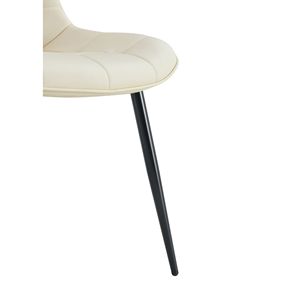 Sedia da Pranzo Moderna in Tessuto Bianco Crema con Elegante Motivo a Griglia, Stile Chic per il Tuo Spazio Pranzo - Product Image 5