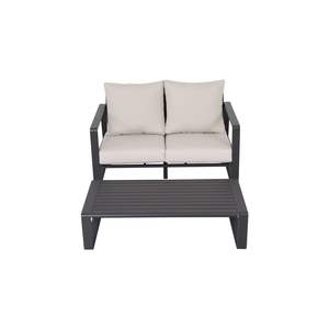 Double Sofa and Rectangular Coffee <b>Table</b> with Milky <b>White</b> American <b>Cloth</b> Cushion #5453 Garden Sets by Tino Tino - Product Image 3