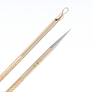 High Quality Blackhead Acne Removal Needle Dual-Ended Stainless Steel Face Skin Care <b>Tool</b> with Loop and <b>Hook</b> Tips - Product Image 4