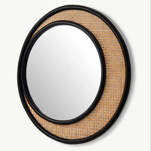 Luxurious Style Rattan <b>Round</b> <b>Mirror</b> For Wall Decor <b>Bathroom</b> Bedroom Spa Natural Handwoven Boho Elegant Home Accent - Product Image 1