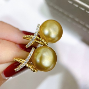 Pendientes de Plata de Ley S925 de Lujo Ligero con Perlas Naturales Redondas de 11-10 mm, Impecables, Perfectos para Primavera y Verano, Nuevo Producto - Product Image 2