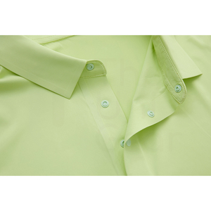 Camisa Polo Oxford de Manga Corta Verde Sólido para Hombre, Corte Regular, Tejido Informal - Product Image 5