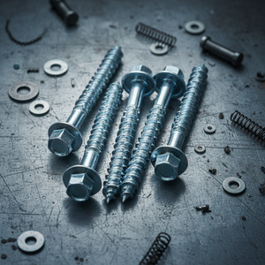 Perno de Rosca para Madera de Alta Resistencia, Clase 4, Acero al Carbono, Cabeza Hexagonal Externa, Rosca Gruesa, Métrico/Pulgadas, Chapado en Zinc Blanco/Amarillo, PDC - Product Image 1