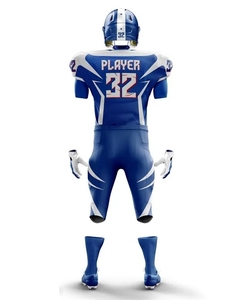 Nouvelle arrivée, uniforme de football américain imprimé par transfert thermique, couleur unie, séchage rapide, respirant, sur mesure, 100% polyester - Product Image 1