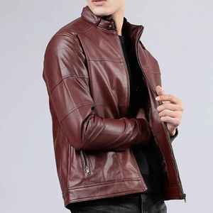 Pure <b>Leather</b> <b>Jacket</b> <b>Winter</b> Plain Gents Vintage Genuine <b>Leather</b> <b>Jacket</b> Top Quality Fashion Cowhide Brown <b>jacket</b> for men - Product Image 3