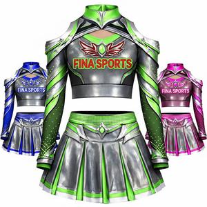 Uniforme de Animadoras Personalizado al por Mayor 2026, Manga Larga, Transpirable, Cómodo, Spandex/Poliéster, Alta Calidad, Color Negro - Product Image 3