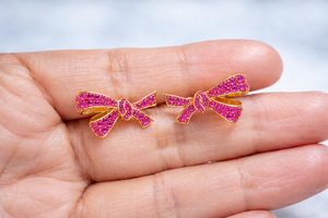 Pendientes de plata de ley 925 con diseño de lazo y circonita cúbica hechos a mano para mujer - Product Image 3