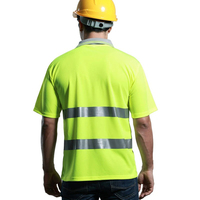 Camiseta Polo de Seguridad de Poliéster, Ropa de Trabajo de Alta Visibilidad Personalizada, Manga Corta, Secado Rápido, Reflectante y Transpirable