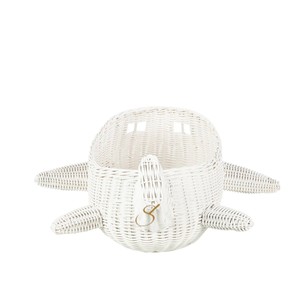 Airplane Rattan Storage Basket Open Top White Woven Vehicle Toy Organizer <b>Bin</b> Kids <b>Wicker</b> Decorative Display Tray - Product Image 2