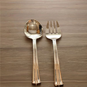 Juego de 2 tenedores metálicos al por mayor, cuchara y tenedor de acero inoxidable, cubiertos metálicos con la mejor calidad, juego de cubiertos planos. - Product Image 1