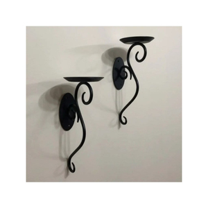 <b>Extendable</b> Iron Metal <b>Wall</b> Mounted Candle Holder Black Finished Perfect For Home Event Bedroom Holiday <b>Lighting</b> Decoration - Product Image 3