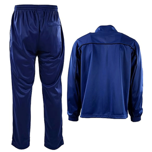 Conjunto deportivo de poliéster y algodón ligero azul para hombre, con cremallera, de alta calidad, para fitness. - Product Image 2