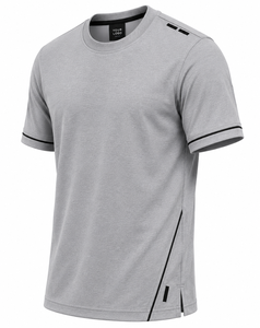 T-shirts en jersey pour hommes de haute qualité, 220g, couleurs unies personnalisables, logo, col rond, coupe classique, écologiques, respirants, séchage rapide, en gros - Product Image 6