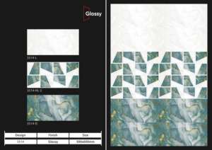 Azulejos de Pared de Cerámica Brillante y Elegante de 300X600MM con Diseño para Decoración de Paredes Interiores, Baños y Cocinas - Product Image 3