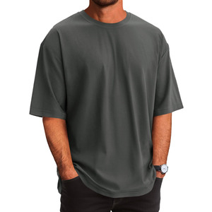 T-shirt Homme Formel Oversize en Jersey 100% Coton Écologique Respirant Col Rond Manches Courtes 300g Motif Uni - Product Image 3
