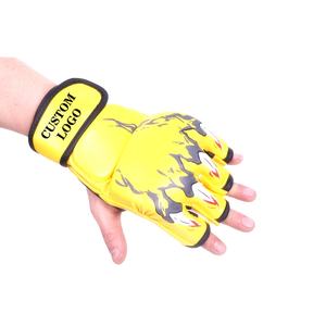 Gants de grappling MMA en cuir jaune avec logo personnalisé, UFC, kickboxing, entraînement MMA, sparring, poids lourd, gants de combat MMA - Product Image 1