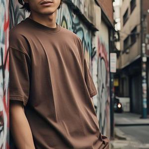 T-shirt uni unisexe 100% coton T-shirt personnalisé t-shirts unis pour l'impression T-shirt 100% coton pour hommes coupe ample - Product Image 2