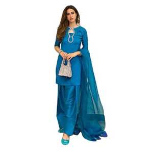 Salwar Kameez Farsi Exclusif avec Quatre Magnifiques Broderies de Perles, Couleurs Variées, Dupatta en Crêpe Organza Respirant et Séchage Rapide, Tissu de Soie pour Fêtes - Product Image 1