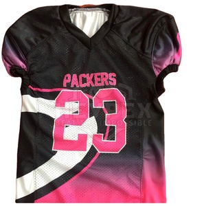 Conjunto de uniforme de diseño único de manga corta y transpirable de camiseta de fútbol americano con logotipo personalizado a la venta - Product Image 1