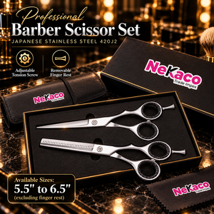 Ciseaux à effiler les cheveux professionnels Nekaco, acier inoxydable japonais 420J2, ciseaux de barbier multicolores, logo personnalisé OEM - Product Image 5