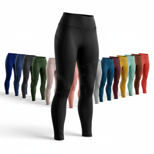 Solid Plain Blank High Quality Women Yoga Leggings Mesh Side Panel Seamless Gym Fitness <b>Tights</b> Stretch Workout Custom Logo Pants - Product Image 1