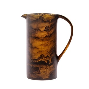 Vintage Resin Jug with Handle Brown Marbled Design Eco-Friendly Dishwasher Safe Water Pitcher for Tea/Coffee Use Best Quality - Product Image 1