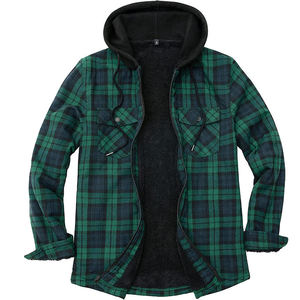 Vestes pour hommes avec fermeture éclair sur le devant, de haute qualité, chemises en flanelle polaire pour hommes, manteaux tendance hip-hop, vêtements de rue, veste en flanelle - Product Image 4
