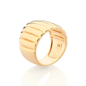 Bague Cocktail Géométrique en Laiton Plaqué Or 18K pour Femme – Bijou Tendance Moderne à Porter au Quotidien - Product Image 3