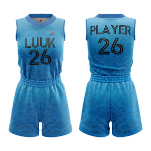 ชุดบาสเก็ตบอล LUUK แบบสั่งทำพิเศษ พิมพ์ลายแบบซับลิเมชั่น คอวี แขนกุด สำหรับเด็กผู้หญิง ไซส์พลัส ระบายอากาศได้ดี ซับเหงื่อ คุณภาพสูง - Product Image 3