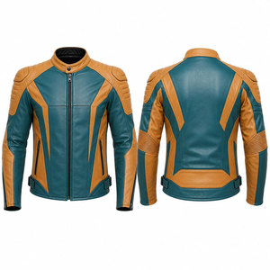 Safety Stitched Custom made Men's Leather Motorbike <b>Racing</b> <b>Jacket</b> with Protection Features and <b>Racing</b> functions - Product Image 1
