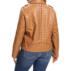 Chaqueta de cuero para mujer con diseño OEM personalizado, MOQ bajo, precio razonable, secado rápido, en venta. - Product Image 6