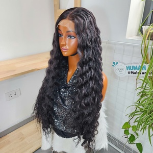 Perruques Lace Front en Cheveux Humains Ondulés Profonds, Transparentes, Longues, Couleur Naturelle, Cheveux Remy Noirs, Petites/Grandes Tailles de Bonnet - Product Image 3