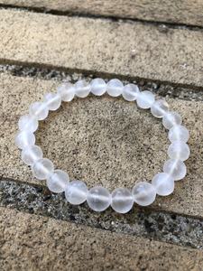 Hot Sale Premium Grade Feng Shui Selenite Crystal Beaded <b>Bracelet</b> Handmade Women's Men's Natural Healing Stone <b>Elastic</b> - Product Image 5