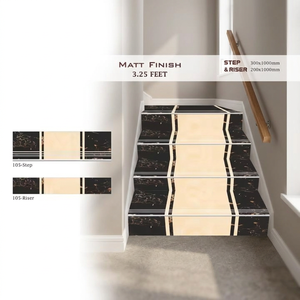 Luxury 1000x300mm And 1000x200mm GVT Porcelain And Ceramic Step Riser Tiles 10mm Matte Black Stair Treads - Product Image 4