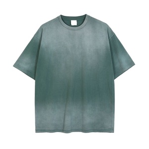 Oversized Men's Eco-Friendly Streetwear Solid Color 100% Cotton Short Sleeve O-Neck Acid Wash T-Shirt - Product Image 6