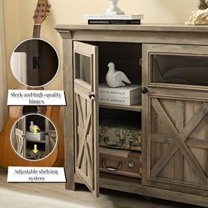Grande Credenza a 2 Ante per Ingresso, Soggiorno, Bar, Cantinetta Vini con Tavolo, Elegante Mobile in Legno per Conservazione Vini - Product Image 5